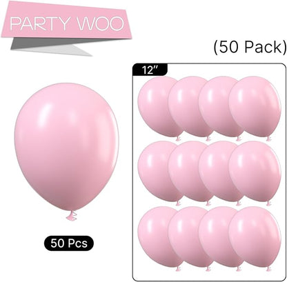 PartyWoo Baby Pink Balloons 50pcs Pastel Pale Light Pink Color | 12 Inch - Image 8