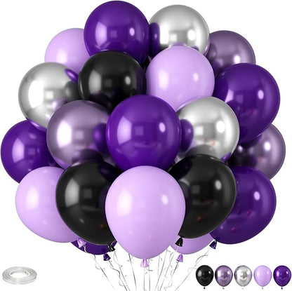 Purple and Black Balloons by Paready
