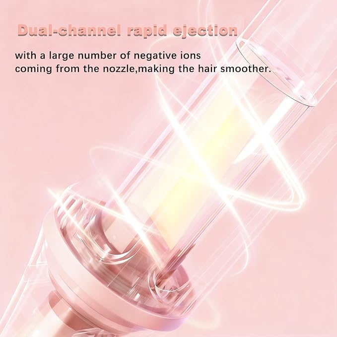 3 in 1 Hair Curler Automatic Rotating - Automatic Curling Iron with 3 Curling Barrels (1.1" - 1.25" - 1.5"), Rotating Curling Iron with 3 Temp - Anti-Scald，Tangle-Free，Lightweight for Travel（Pink）