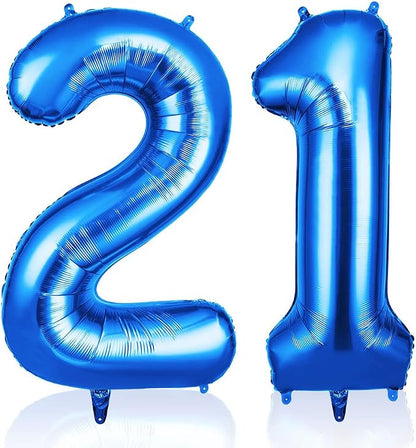 OFFCUP 40 Inch Blue Number 21 Balloon by OFFCUP