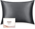 Adubor Silk Pillowcase Silk Pillow Case 2 Pack for Hair and Skin with Hidden Zipper, Both Sides 23 Momme Silk Pillow Case (Space Grey, King: 20''X36'')