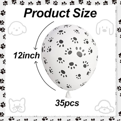 Dog Paw Print Balloons, Cute Puppy Pet Theme Birthday Latex Balloons - Image 2