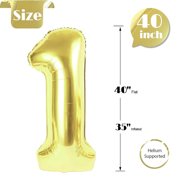 Champagne Gold Number 1 Balloon 40 Inch - Image 5