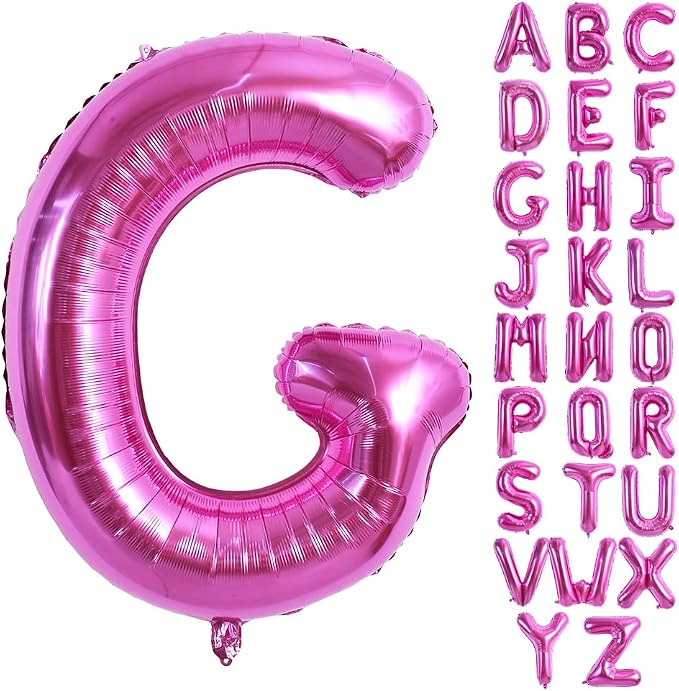 TONIFUL 40 Inch Large Rose Red Letter G Balloons Giant Hot Pink Alphabet Letter by TONIFUL