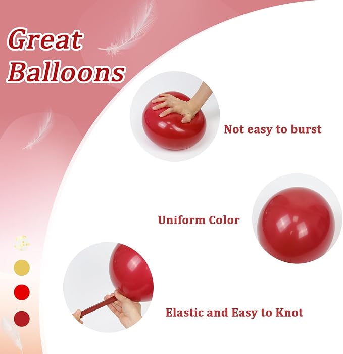 60pcs Red and Gold Balloons 12inch - Image 3