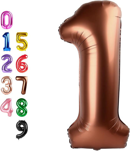 Number Balloons Coffee 1 Balloon 40 inch by Enyeopd