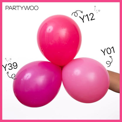 PartyWoo Hot Balloons 50pcs Small Mini Dark Pink Magenta Balloons 5 Inch | - Image 5