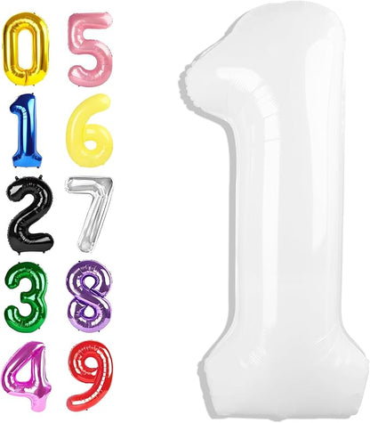 Number Balloons 40 Inch White 0 Balloon by Argthjy