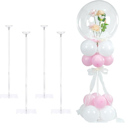 YALLOVE 4-Pack Clear Acrylic Balloon Centerpiece Stands | Up to 23.6-Inch by YALLOVEPARTYSUPPLIES