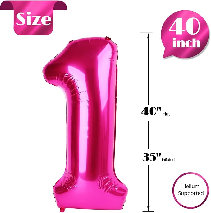 Hot Pink 1 Balloon - Image 5
