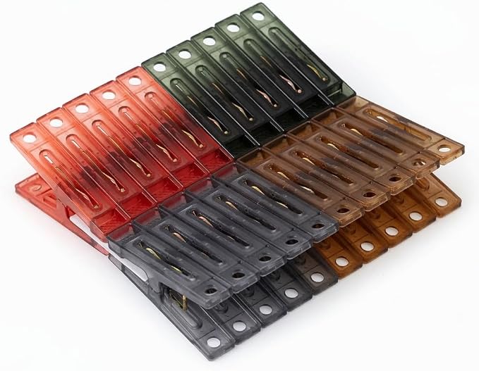 20 Pack Assorted Color Square Plastic Clips by Zenithly