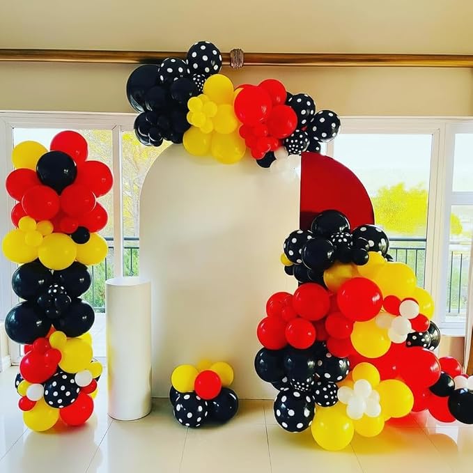 Red Yellow Black Balloons Arch Kit 171pcs, Cartoon Mouse Theme Different Size - Image 8