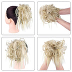 HMD Tousled Updo Messy Bun Hair Piece Hair Extension Ponytail With Elastic Rubber Band Updo Extensions Hairpiece Synthetic Hair Extensions Scrunchies Ponytail Hairpieces for Women 85H88#