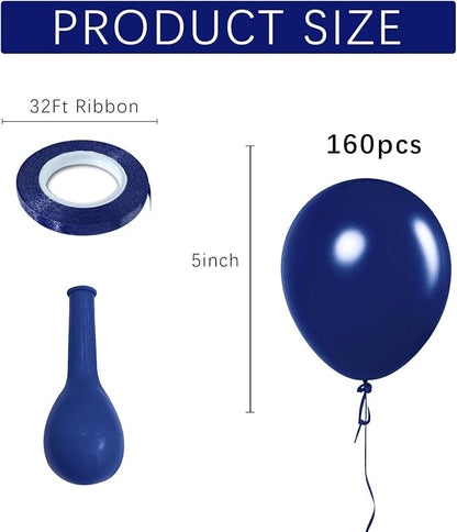 Navy Blue Balloons Latex Party Dark Blue 160 Pack 5 inch Round Navy Balloons - Image 2