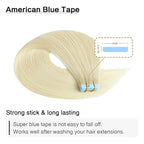 SUYYA Tape in Hair Extensions Human Hair Platinum Blonde 12 Inch 40g/pack 20pcs Straight Seamless Skin Weft Tape in Real Human Hair Extensions(12inch #60)