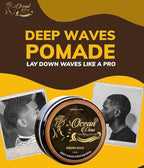 OCEAN VIEW DEEP WAVES POMADE- Water-Based Hair Cream for 360 Wave Training and Wolfing- Silky Smooth Application and Styling, Strong Hold, Easy Wash- Waver and Barber Accessories - 4oz Tin Can