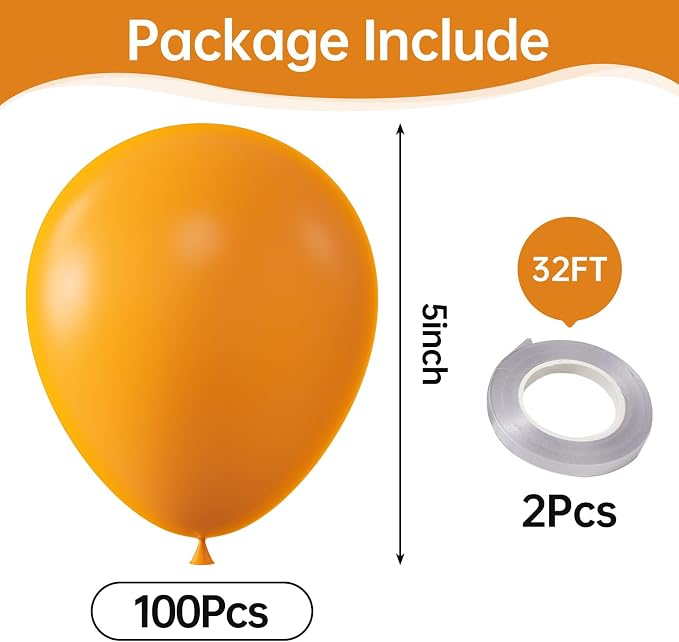 Orange Balloons, Birthday Decoration, Wedding Party, Baby Shower Decorations - Image 2