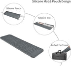 2 Pack Silicone Heat Resistant Travel Pouch for Straightener, Crimping Wand, Curling Wand, Flat Iron (Light Grey&Beige)