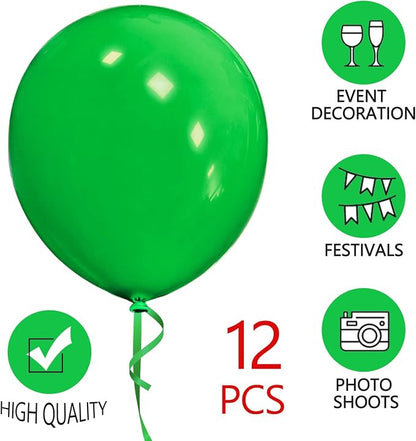 Green Balloons 18 Inch 12 Pack Large Latex Party Balloons Round Helium Balloon - Image 3