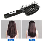 2 Pc Curved Vented Hair Brushes for Women, Eyxformula Anti Frizz Detangling Brush for Long Thick Curly Wet Hair, Blow Fast Drying Paddle Detangler Brush Styling Tool