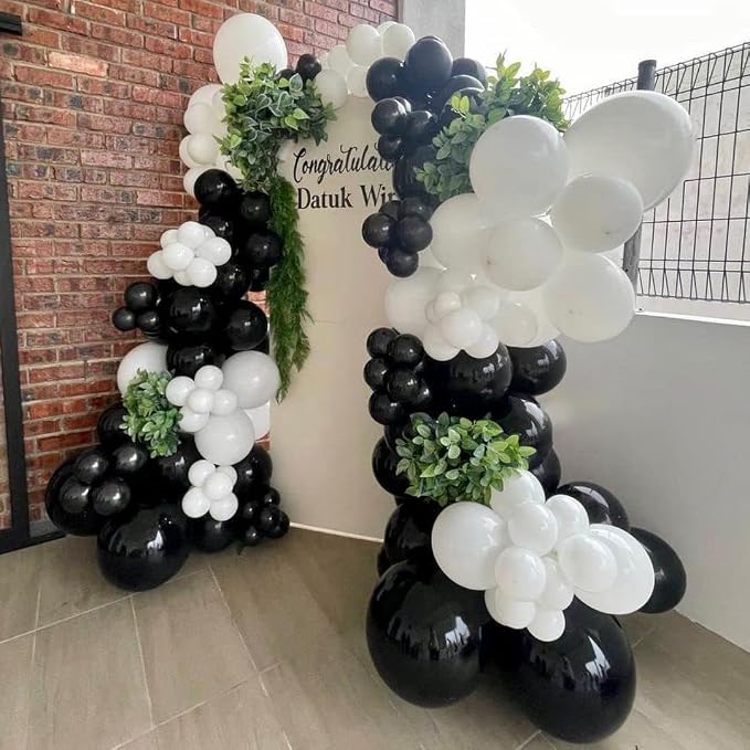 Black and White Balloons Garland Arch Kit - Image 6