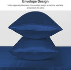 Lirex Satin Pillowcase 2-Pack, King Size Satin Pillowcase Soft Solid Color Microfiber Satin Pillowcase, Envelope Closure Wrinkle Free Fade Resistant Breathable, Navy Blue