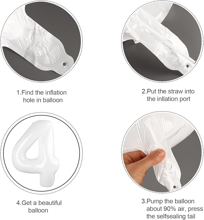 Number Balloons 40 Inch White 0 Balloon - Image 6