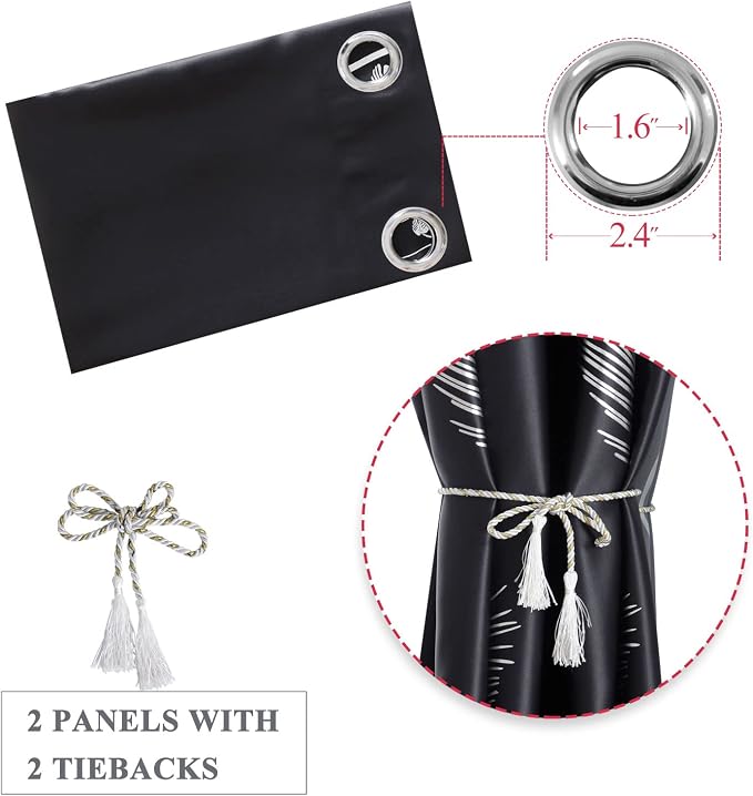 Room Divider Curtain for Sliding Glass Door 120W x 84L Inch Silver Palm Tree - Image 7