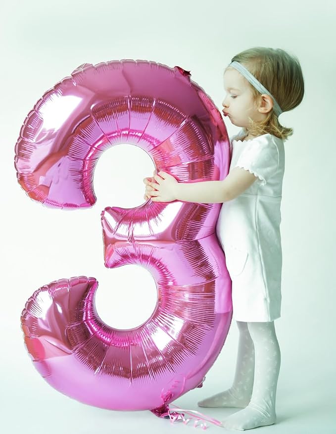 3 Balloon Number 40 Inch Pink Balloons - Image 2