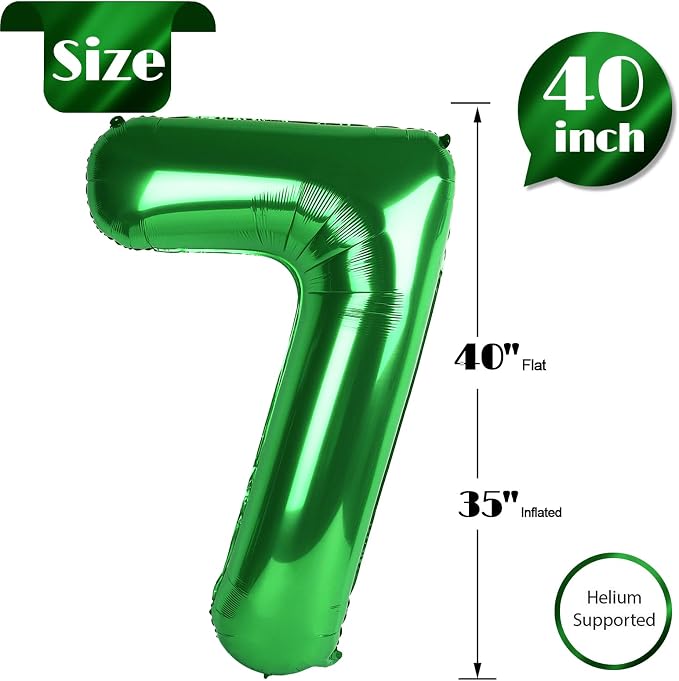 Green Number 7 Balloon 40 Inch - Image 5