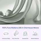 ECOSA Luxurious 30 Momme 100% Mulberry Silk Pillowcase (50x70cm) – 6A Grade Charmeuse Weave, Oeko-TEX® Certified – Frizz-Free Hair & Wrinkle-Free Skin (Glacial Green)