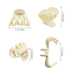 4cm Matte Small Claw Clips Sturdy Octopus Hair Clips 9 Pcs Small to Medium Neutral Hair Clips with Teeth for Women and Girls Thick Hair Holder Half Bun Well, Non-slips.(Beige Brown and Khaki)