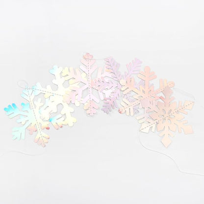 Iridescent-Holographic Snowflake-Snow Christmas Party-Decorations Garland - Image 3