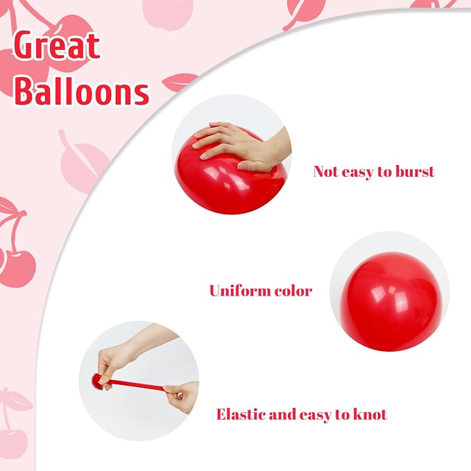 60pcs Cherry Balloons 12inch - Image 3