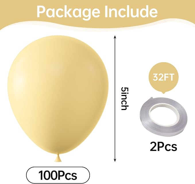 Pastel Yellow Balloons, Birthday Decoration, Wedding Party, Baby Shower - Image 3