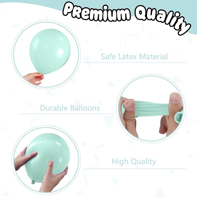 Mermaid Balloons, 12 Inch Pastel Pink Purple Green Clear Metallic Balloons - Image 3
