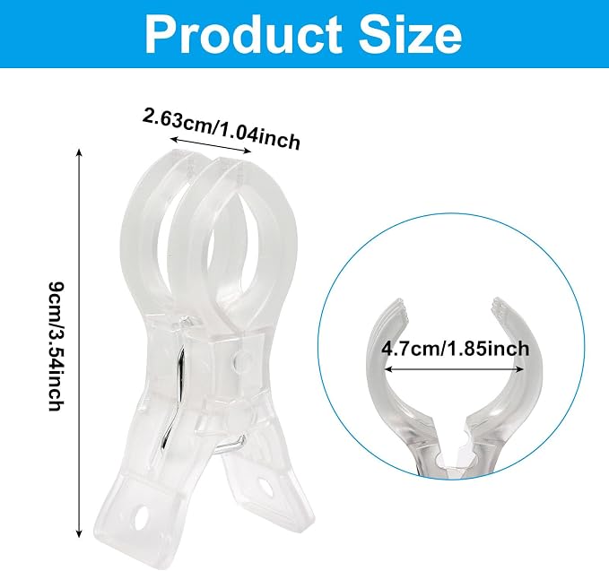 Large Balloon Arch Clips, 10 Pack, 3.54 Inch, Transparent | Plastic Backdrop - Image 2