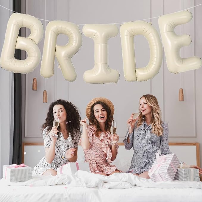 Cream White Bride Balloons 40 Inch Bridal Shower Bachelorette Wedding Balloons - Image 2