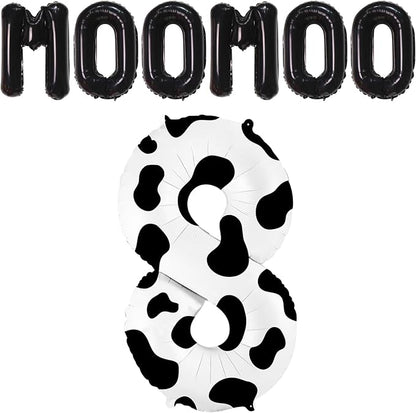 40 Inch Cow Print Balloon, Number 8 balloons Cow Balloons - Image 2
