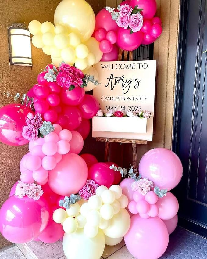 Pink and Yellow Balloons Garland Arch Kit 150Pcs - Image 6