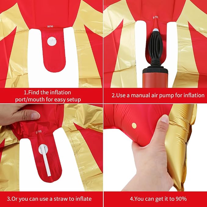 Vuzvuv Red Black Bow Heart Balloons Set, Anniversary, Bridal Shower（Mix Colors） - Image 3