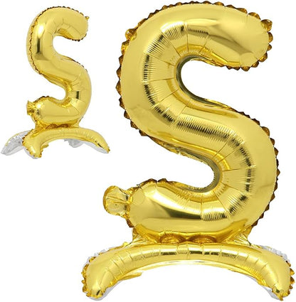 16" Standing Gold Alphabet Letter and Number Balloons Aluminum Hanging Foil by RUIANSI