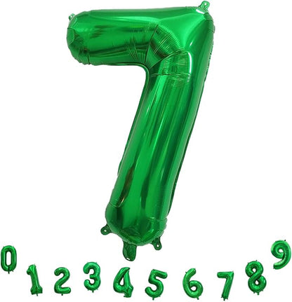 Number 7 Balloon for Boys, Giant Dark Green Self Inflating Number 0-9 Set for - Image 9