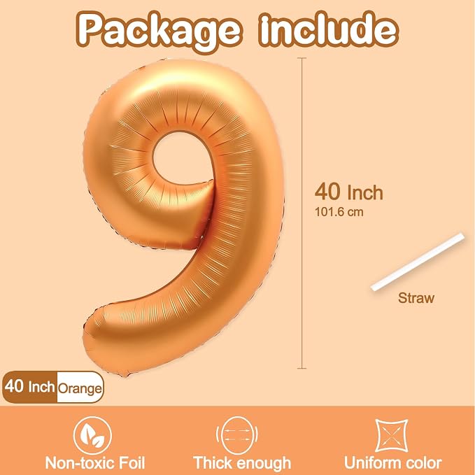 9 Balloon, Number 9 Balloon, Number Balloons 40 Inch - Image 2