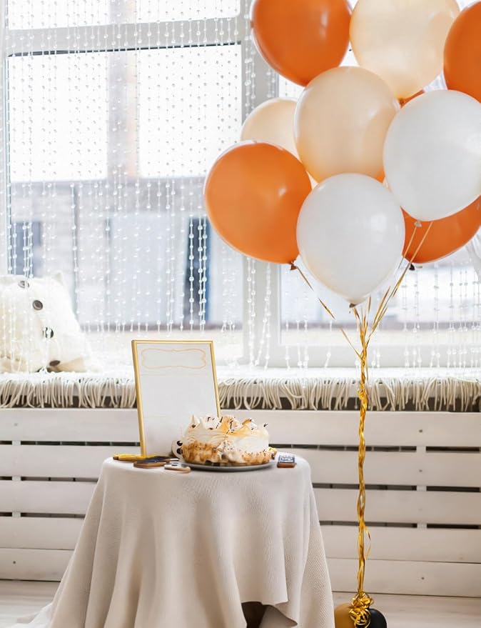 Orange and White Balloons, 12 Inch Fall Balloons - Image 4