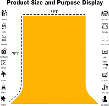 Yellow Photography Backdrop for Photoshoot, Fabric 10x10ft | Polyester Studio - Image 3