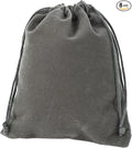 Aestivate 8 Pack Large Velvet Drawstring Pouch, Velvet Bag 8×10 Inch Storage Bag Cosmetics Pouches Dust Bag 8 Pieces(Dark Grey)