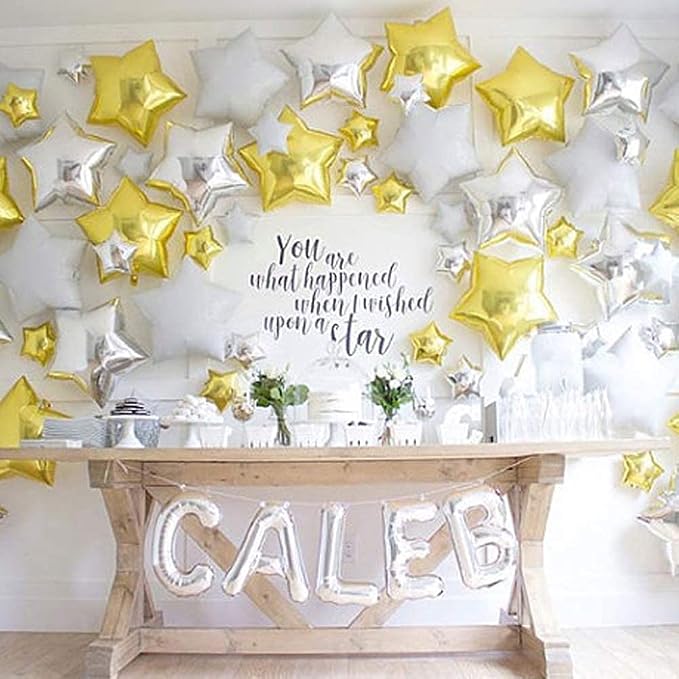 24 Pcs 18" Gold Star Balloons Foil Balloons Mylar Balloon - Image 4