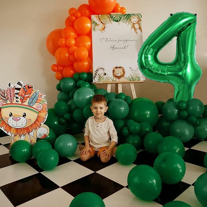 TONIFUL 40 Inch Dark Green Number 4 Balloons Large Foil 4th Birthday Decor | - Image 5