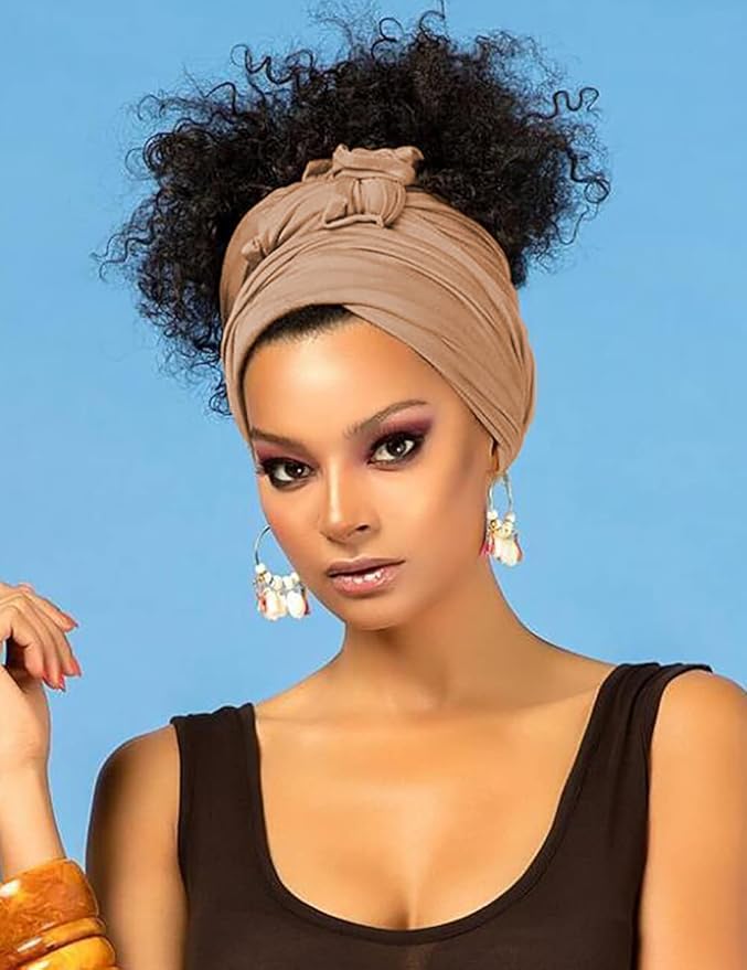 Harewom Head Wraps for Black Women Stretch Head Scarf Long African Hair Wraps Turban Headwraps Jersey Headbands